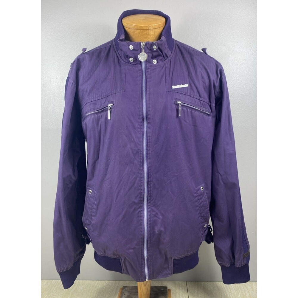 VTG Live Mechanics Bomber Jacket Purple Men’s Size Pit-23" Length-29" Sleeve 26"